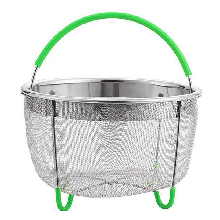 Cos de abur din otel inoxidabil 304, 6 litri, verde