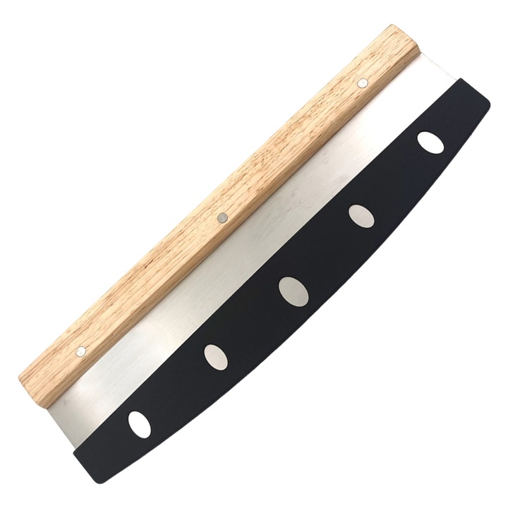 Taietor de pizza Enforose, inox, design versatil, maner lung, semicerc