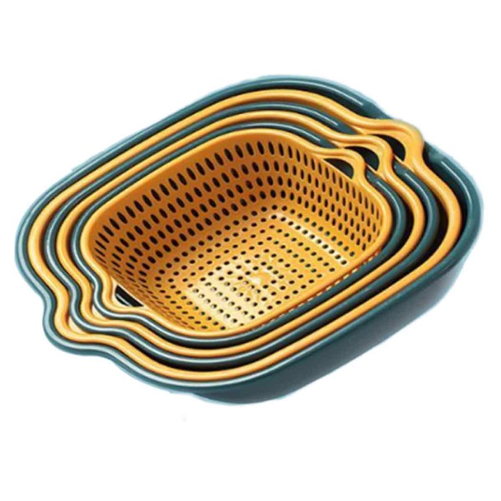 Set de cosuri multifunctionale din plastic, 2 straturi, pentru fructe si legume, Enforose