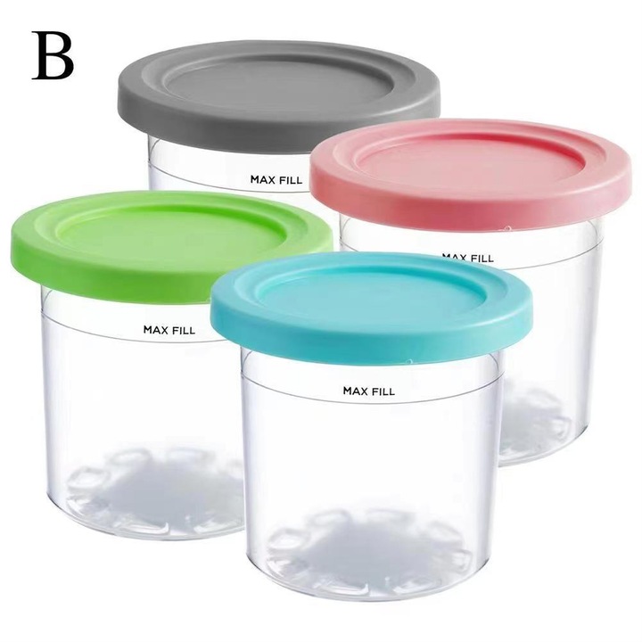 Enforose Élelmiszertartó doboz fagylalthoz, többszínű készlet, 1.5L, könnyen tisztítható