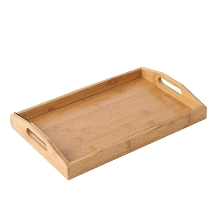 Tava din bambus dreptunghiulara, Enforose, utilizare versatila, design minimalist, 30x20cm