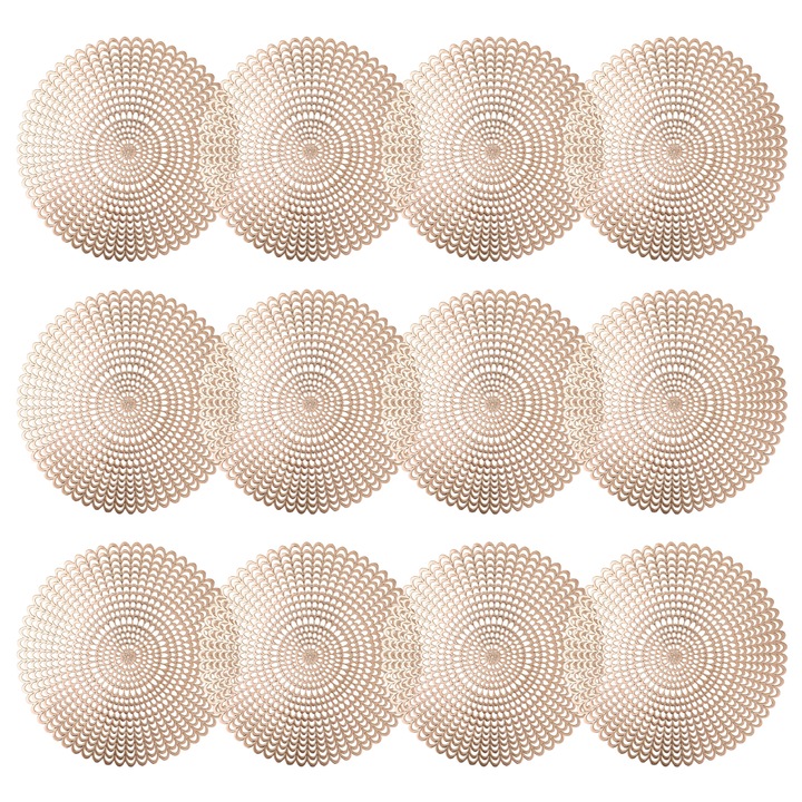 Masuta de masa aurie, Enforose, design gol, lavabil, 37.5x31x3cm