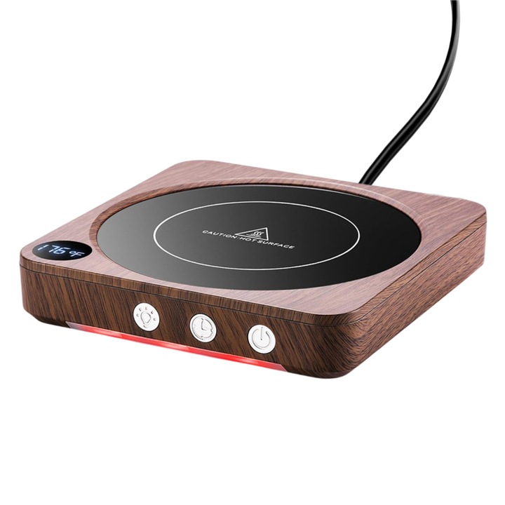 Нагревател за кафе Enforose, нагревателна подложка, бял, 20x16x4см, с температурен дисплей