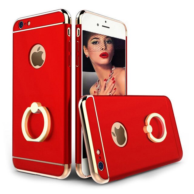 Husa telefon Iphone 6/6S offera protectie 3in1 Ultrasubtire - Red Matte G Ring