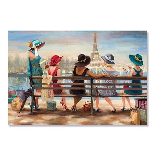 Tablou Canvas - Paris, Turnul Eiffel, Femei, Palarii 60 x 90 cm