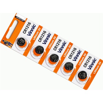 Baterie litiu VINNIC CR1216 3V 5bucati/blister Baterie litiu VINNIC CR1216 3V 5bucati/blister