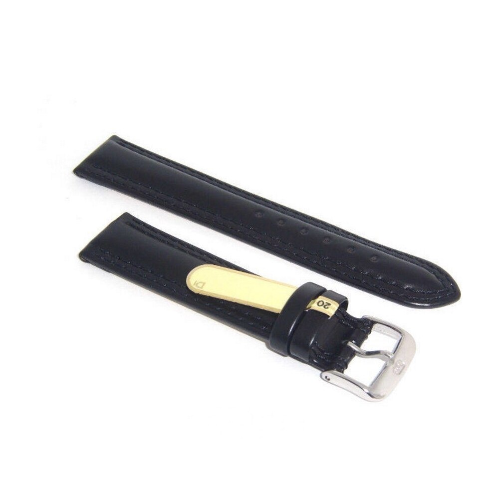 Curea de ceas Di-Modell Chronoline 1200-10202, 20 mm, Negru, catarama argintie
