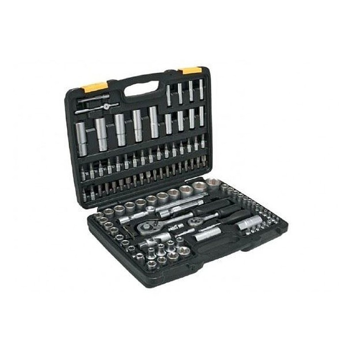 Set unelte, capete chei tubulare si accesorii, 108 piese