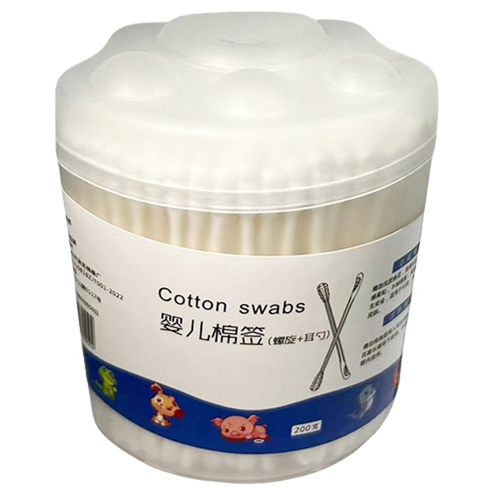 Fültisztító pálcikák babáknak, Enforose, 200 db, pamut, ultrafinom, eldobható