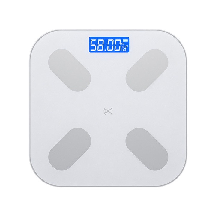 Интелигентен електронен кантар, максимално поддържано тегло 180 кг, бял