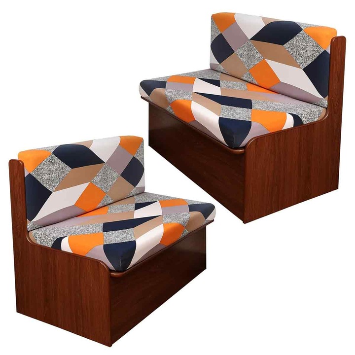 2 комплекта калъфи за възглавници за всекидневна RV Калъфи за възглавници за каравани с принт Еластични калъфи за седалки за двуместен диван Протектор за мебели