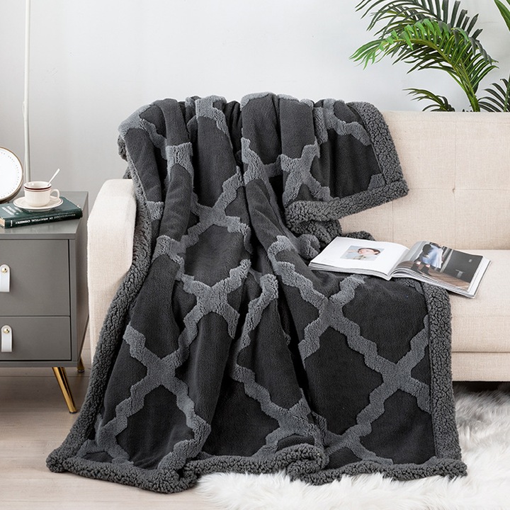 Jacquard fleece takaró, Enforose, 130x160cm, többszínű, klasszikus design