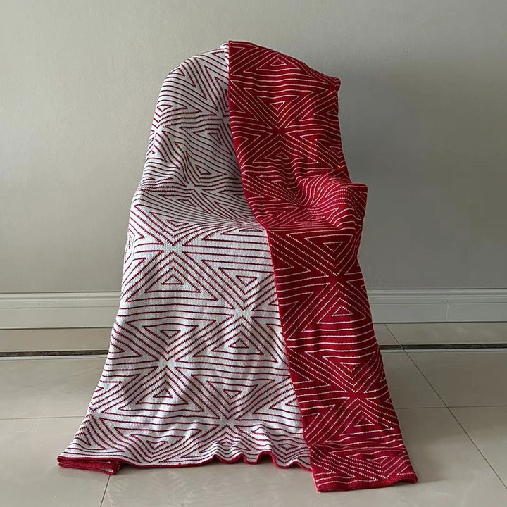 Ежедневно плетено одеяло Enforose, Геометричен модел, Многоцветно, 125x160 см