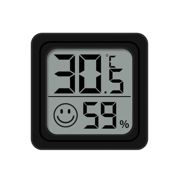 Termometru digital Enforose, umiditate si temperatura, display LCD, alb, 44x11mm