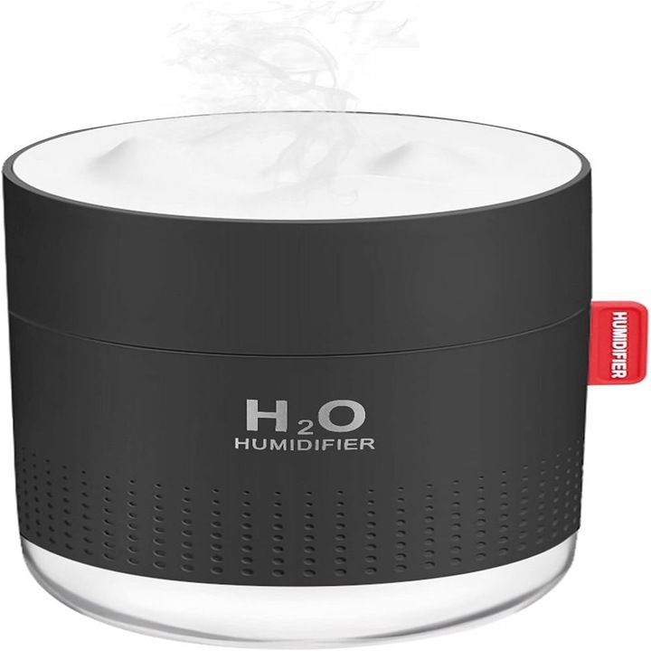 Hordozható mini párásító 500ml, USB, kettős üzemmód, fehér/fekete