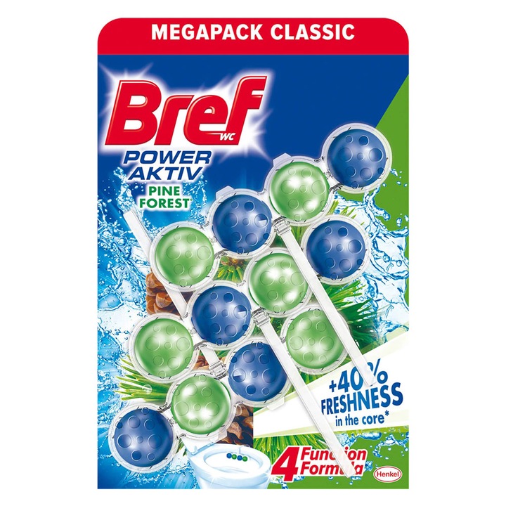 Pachet 3 X Odorizant wc bile Bref Power Aktiv Pin 3x50g