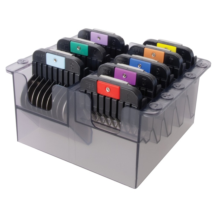 Set 8 gratare, inaltatoare Wahl, 3 - 25 mm, pentru masina de tuns Wahl, Moser, otel inoxidabil