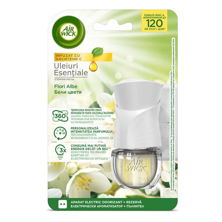 Pachet 2 X Odorizant Aparat Rezerva Air Wick White Flower 19ml