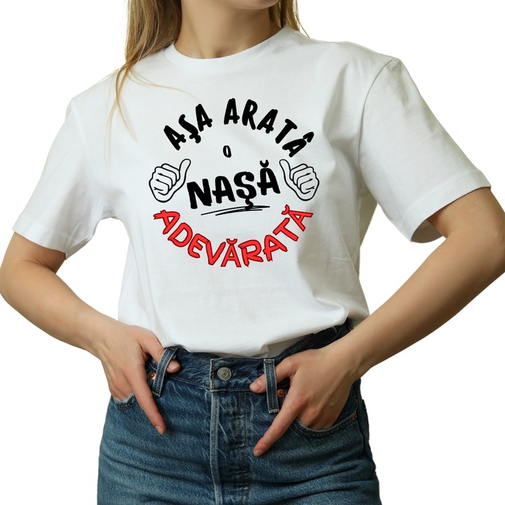 Tricou personalizat, Asa arata o Nasa adevarata, culoarea alb, marimea S