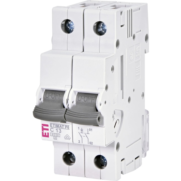 Предпазител, 1P+N, 13A, 6kA, Крива C, ETIMAT P6, 001900129, ETI, Автоматичен