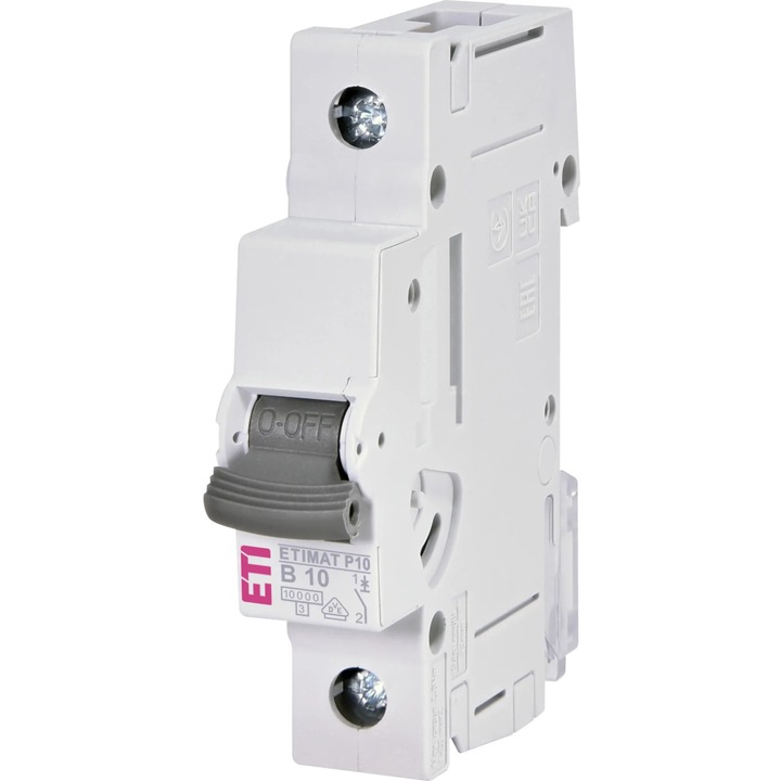 Kismegszakító, 1P, 10A, 10kA, B jelleggörbe, ETIMAT P10, 001901008, ETI