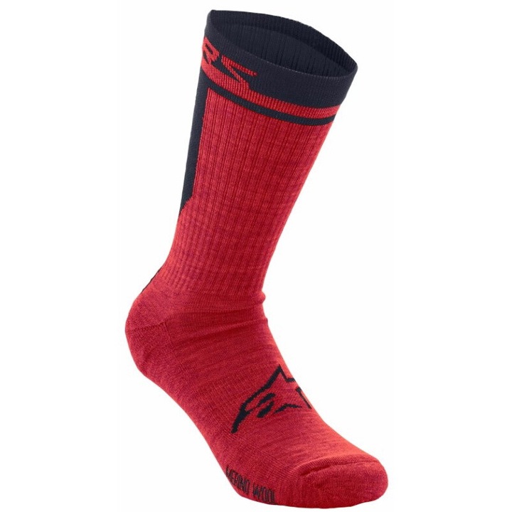 Sosete moto ALPINESTARS MERINO 24 RED/BLACK, L