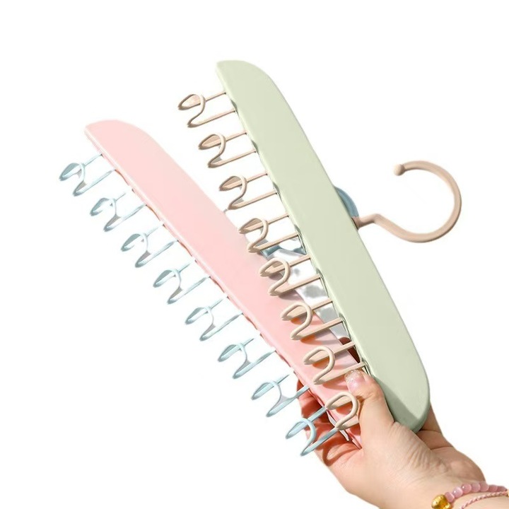 2 db-os melltartó akasztó szett szekrénybe, 8 akasztó, rendszerező, zöld, rózsaszín