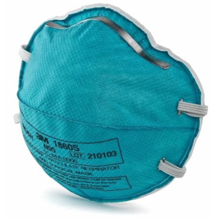Masti de protectie respiratorie, 3M, 1860S, tip N95, BFA>99%, marime S, verde, 20 buc