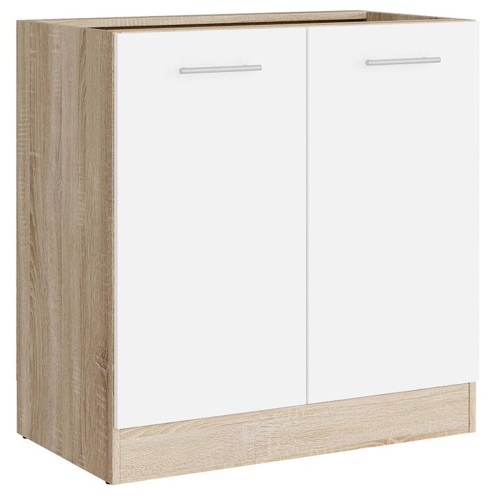 Corp de bucatarie inferior ECO 800, Everest Mebel, 80x46x82 cm, Stejar Sonoma, Alb