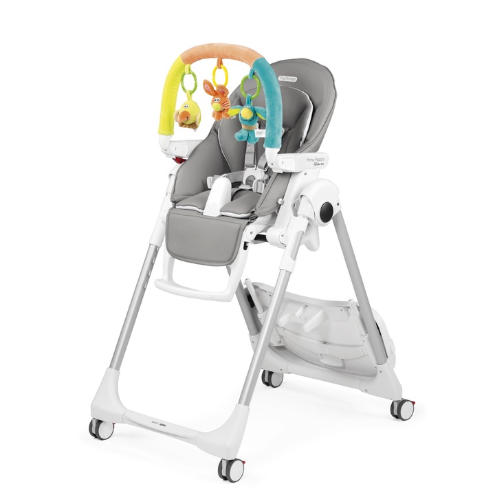 Peg Perego Prima Pappa Zero Follow Me Plus 2 az 1-ben etetőszék, 0-15 kg, szürke, jég