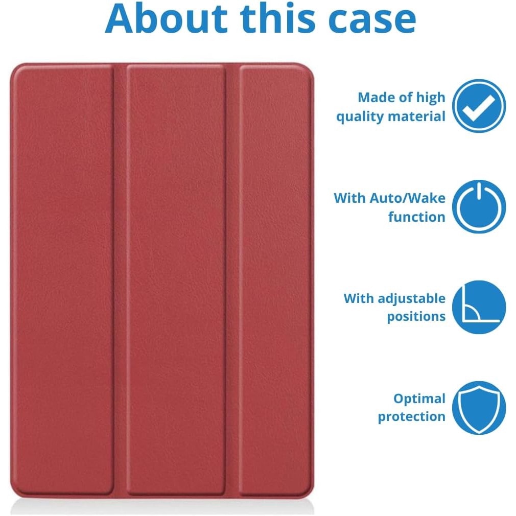Husa Slim, Sigloo, Smart Cover, Trifold, pentru Lenovo Tab M10 Plus 10.6 inch (3rd gen) TB-125F, TB-128F, model Red Wine