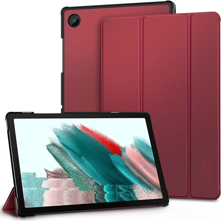 Husa Slim, Sigloo, Smart Cover, Trifold, pentru Lenovo Tab M10 Plus 10.6 inch (3rd gen) TB-125F, TB-128F, model Red Wine