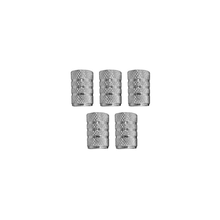 Set 5 capace valve Dunlop, aluminiu, argintii