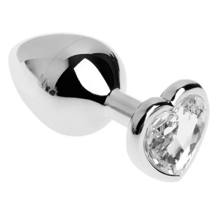 Дилдо Rosy Silver White Heart S, Метално