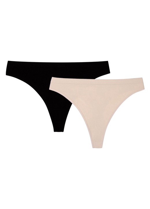 Chiloti tanga Arleen 2-pak Henderson negru, bej, Multicolor