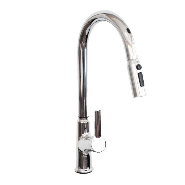 Смесител за кухня със сензор, изтегляща се душ слушалка, лъскав хром TRENDY'S