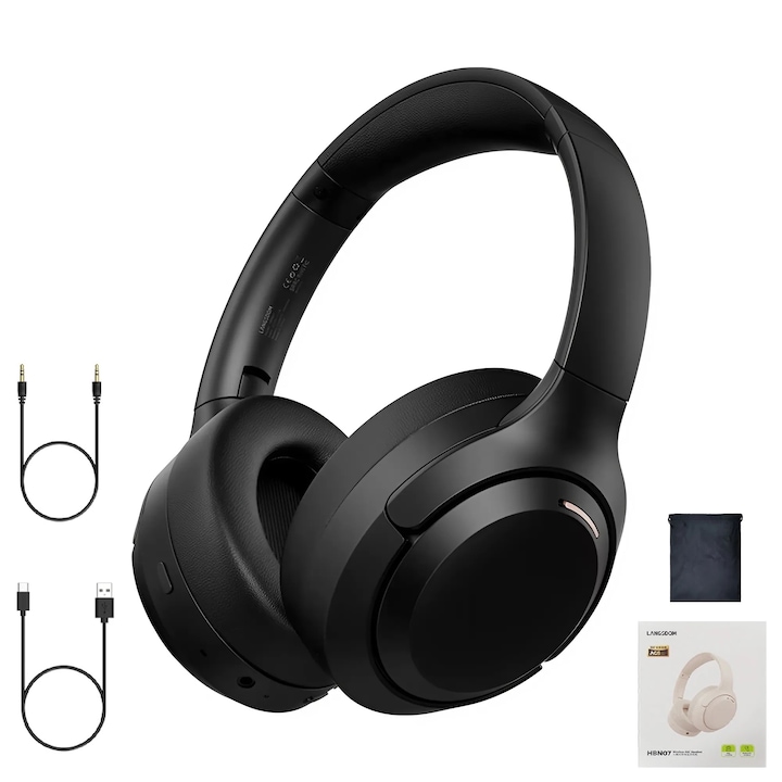 Casti Wireless F10 PRO, reducere zgomot AI, rotire 360, negru