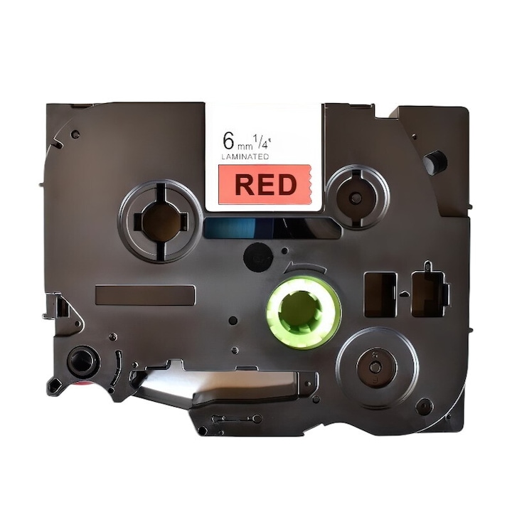 Banda laminata etichete compatibila Brother TZe-411 6mm negru / rosu