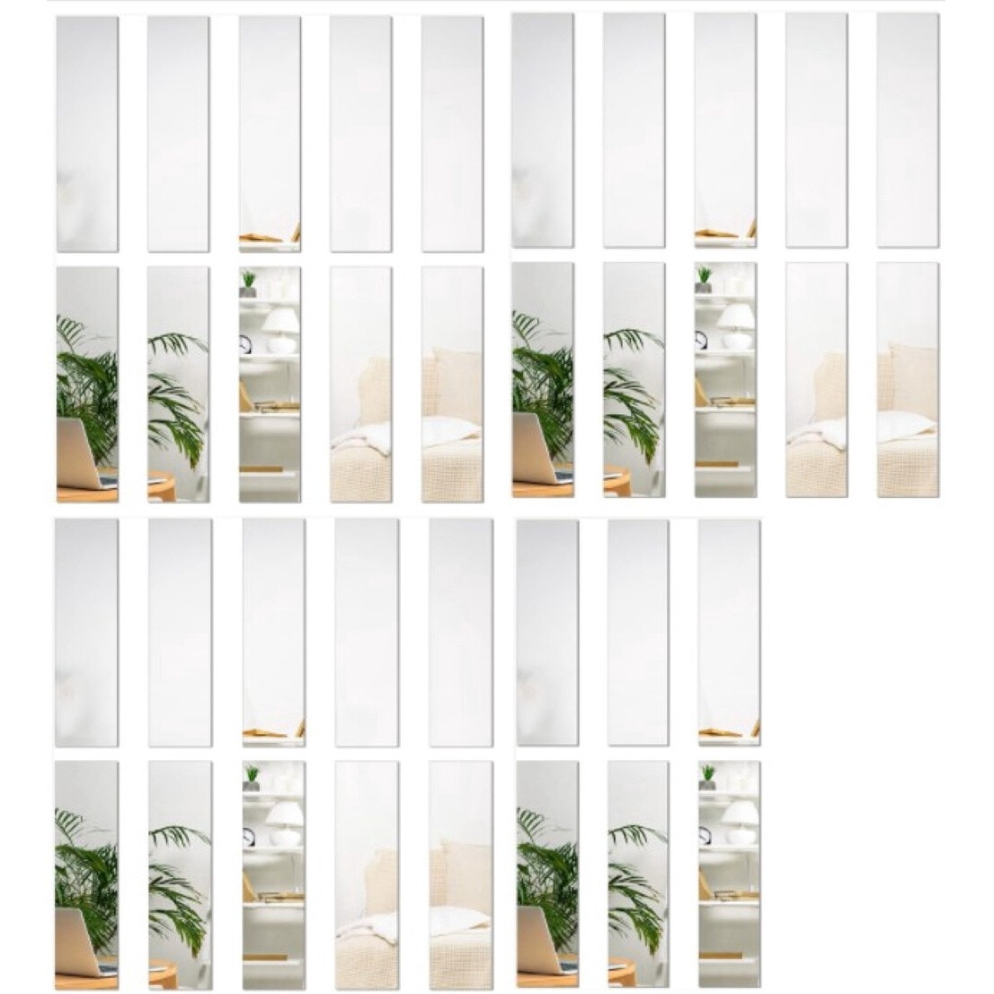 Set oglinda decorativa din 8 bucati hexagonale, autoadeziva