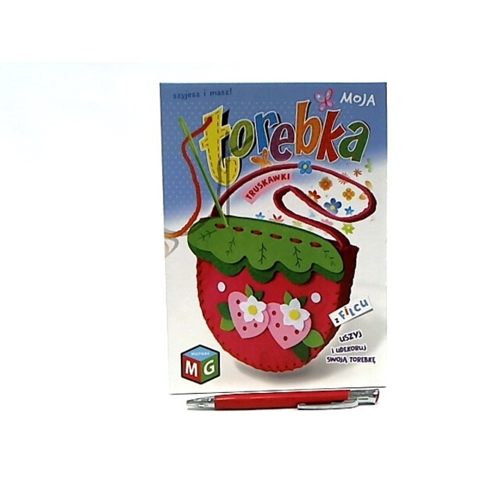 Nemeztáska kézműves szett, Multigra, Truskawki, díszítőelemeket, tárolódobozt tartalmaz.