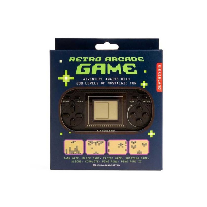 Consola retro copii, Kikkerland, arcade, portabila, 10x15x5cm