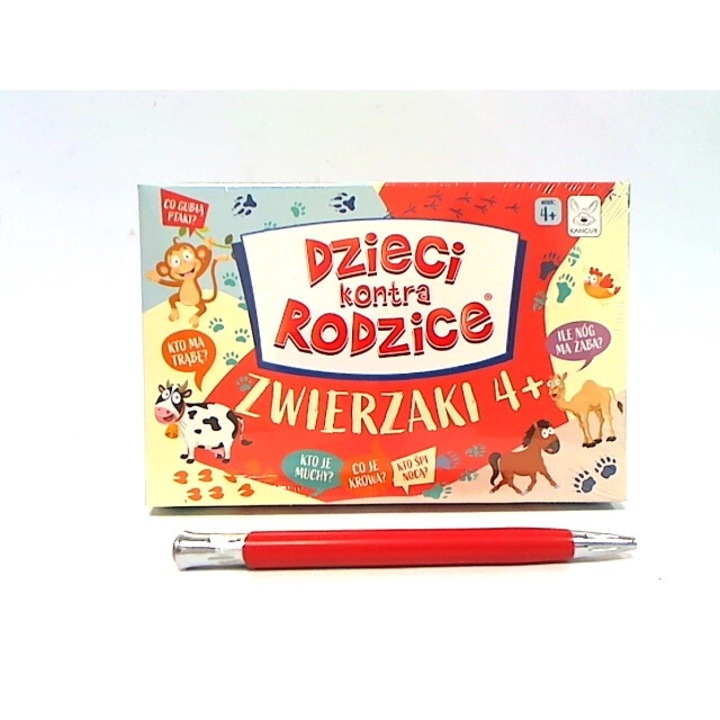 Oktatási játék Gyerekek a szülők ellen, Kangur, 50 kártya, 100 színes rejtvény, 4+