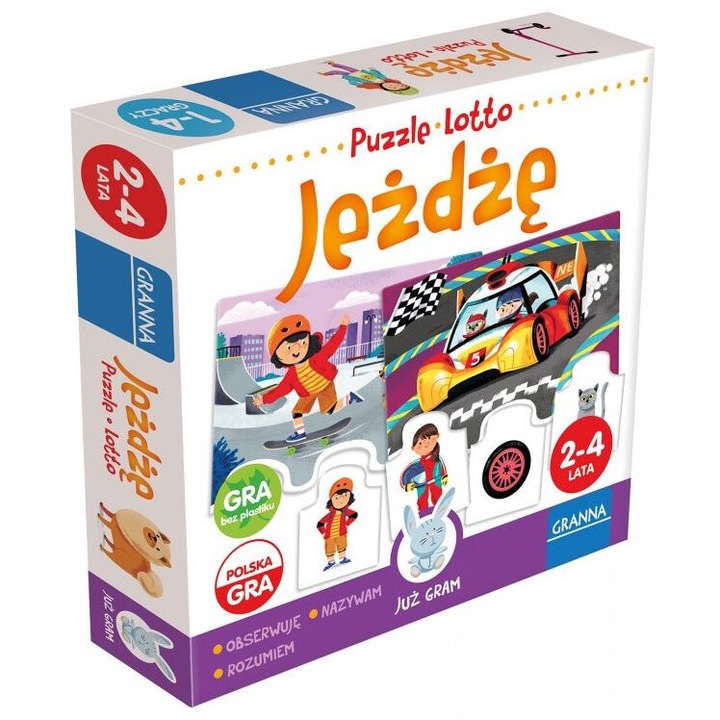 Granna társasjáték, lottó puzzle, 6 db, többszínű
