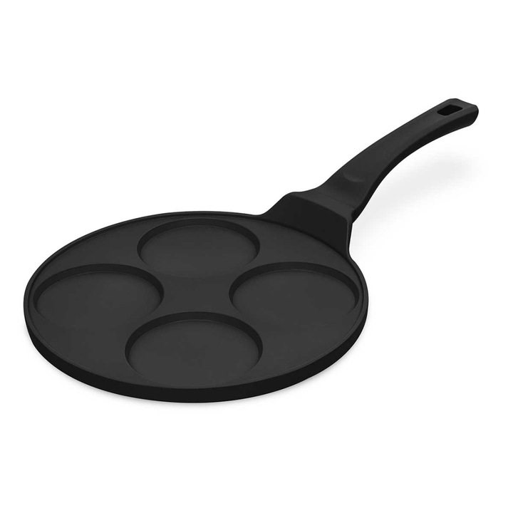 Tigaie cu 4 forme pentru clatite 26 cm Black Rose Berlinger Haus BH 7795, strat antiaderent, neagra