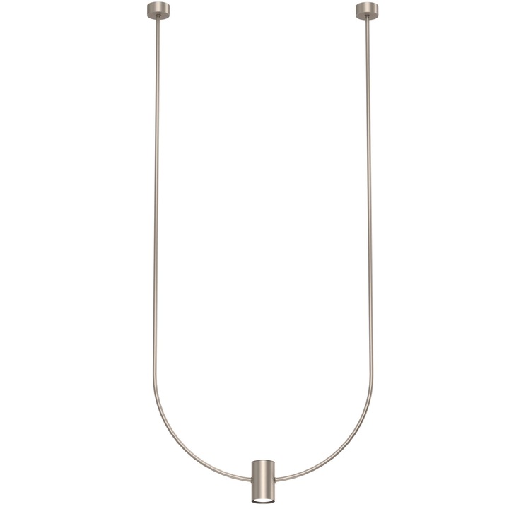 Висящ полилей Shilo, модел NO. C, 1 източник на светлина, платина и черно, 58x125см