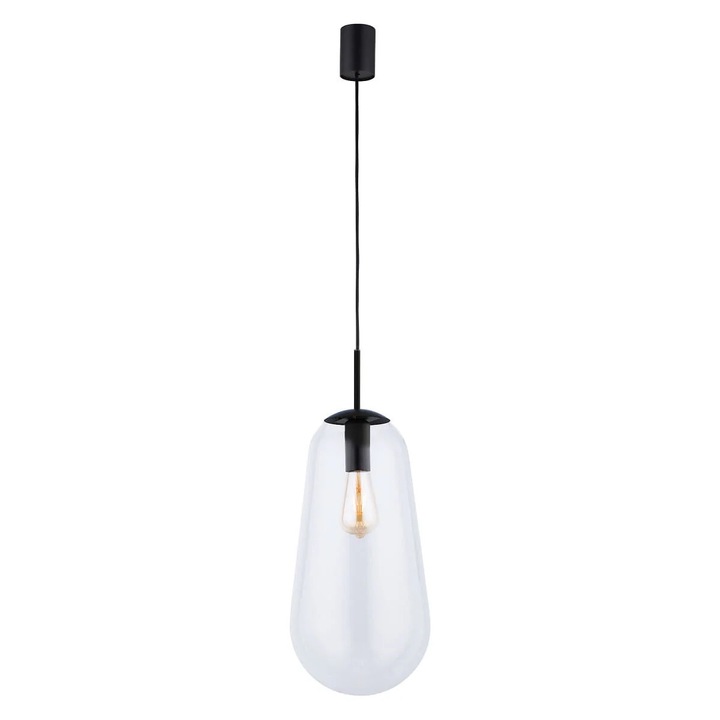 Пендел Nowodvorski PEAR, висящ, метал и стъкло, черен/прозрачен, 1xE27, 40W, размери 22x59см