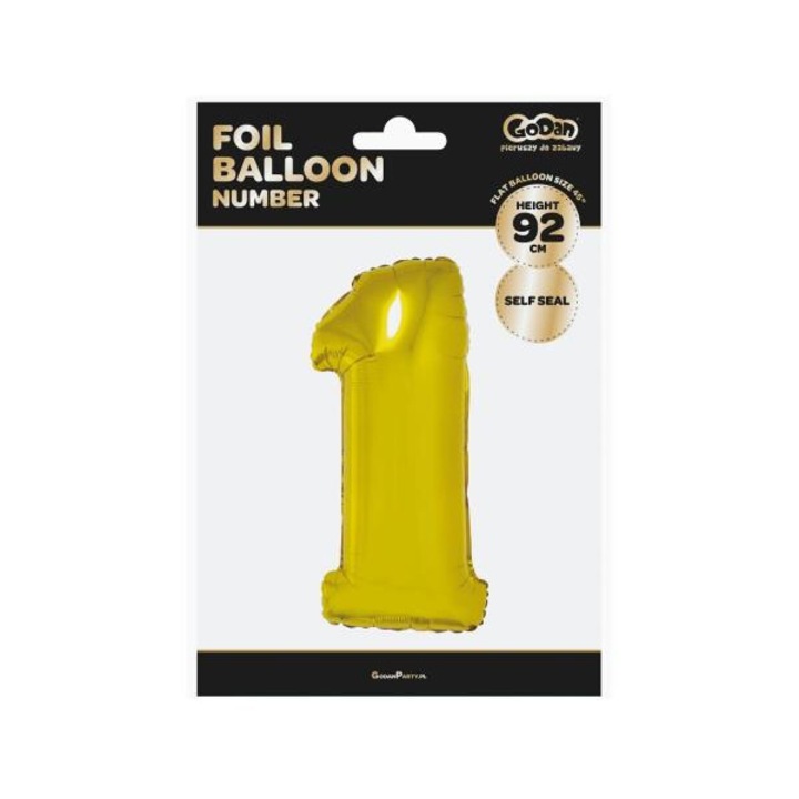 Fólia lufi, 1-es szám, arany, 92 cm, 1 darabos készlet