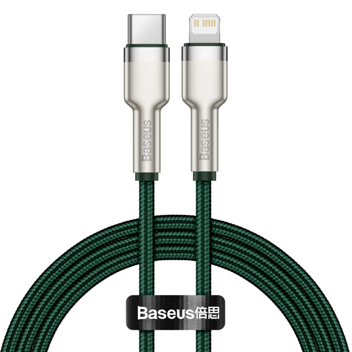 Cablu USB-C la Lightning Baseus, PD, 20W, 1m Verde