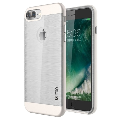 Husa protectie BRUSHED pentru iPhone 7, Alb/Transparent