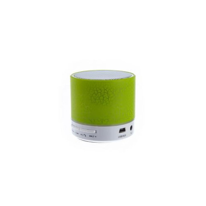 Преносим високоговорител iMK Mini Speaker, безжичен Bluetooth интерфейс, MP3 и FM радио, зелен